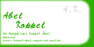 abel koppel business card