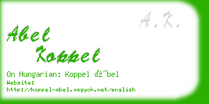 abel koppel business card